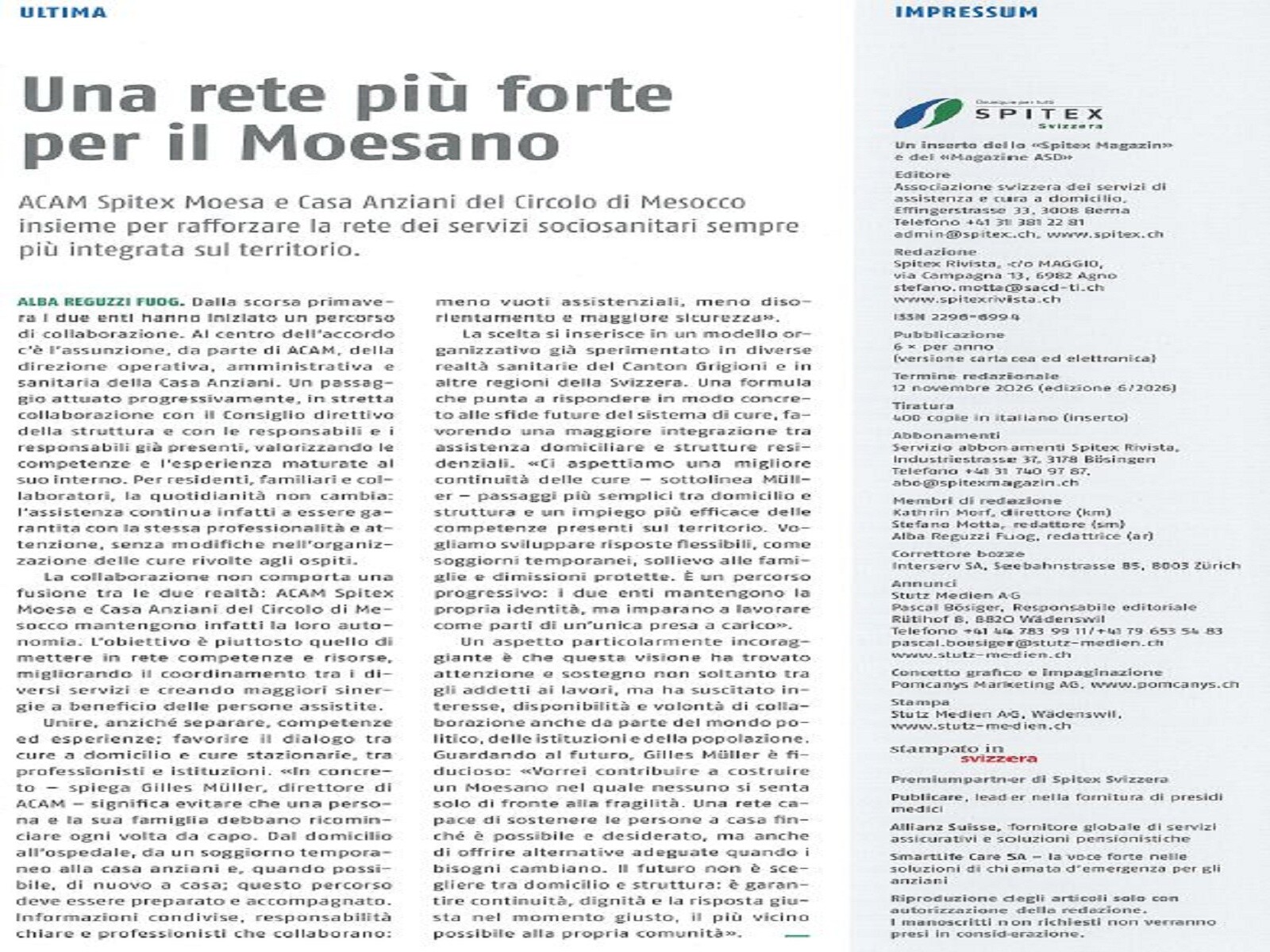 Una rete più forte per il Moesano